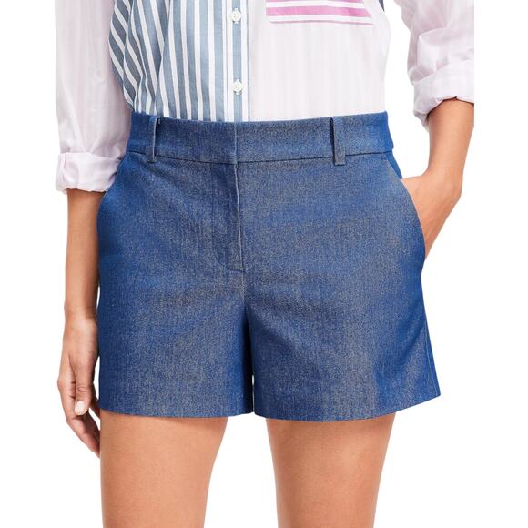 Ann Taylor Loft Riviera Shorts Refined Denim Chambray Blue Stretchy Size 2 - Picture 2 of 11